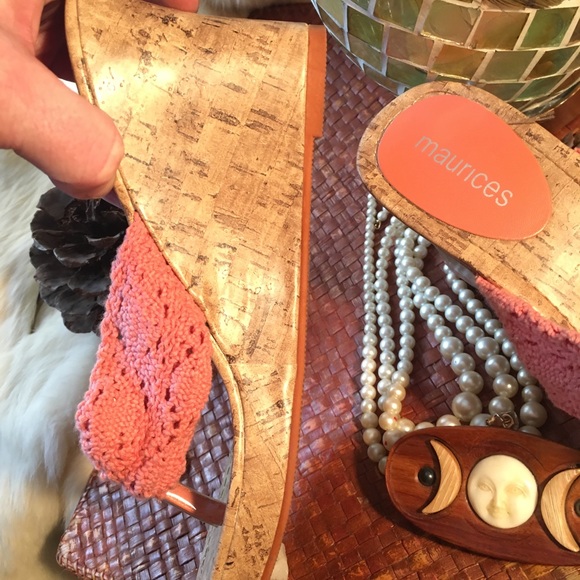 NEW! Maurice’s Beachy Cork Wedge Platform Sandals - Picture 5 of 8